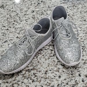 Silver Glitter Sneakers